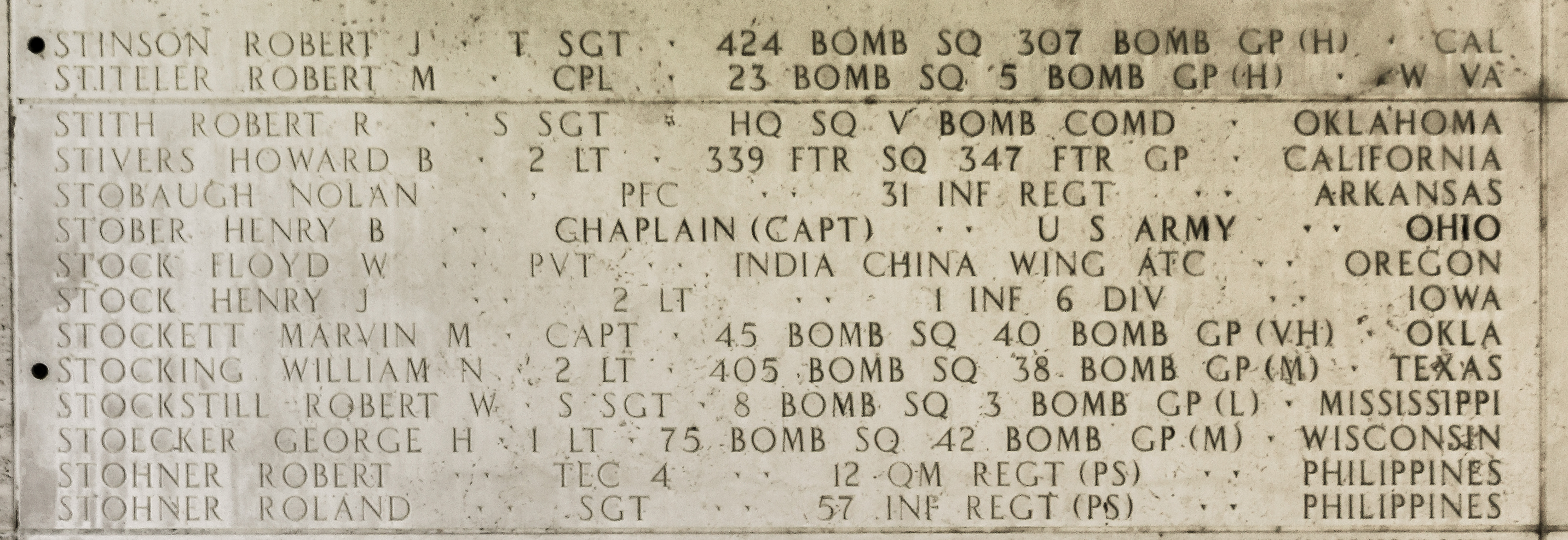 Robert W. Stockstill, Staff Sergeant